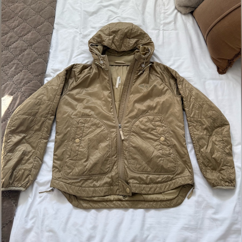 MAAP x The Arrivals Alt Road Jacket - Sand Gold, Hooded Packable Quilted, Side